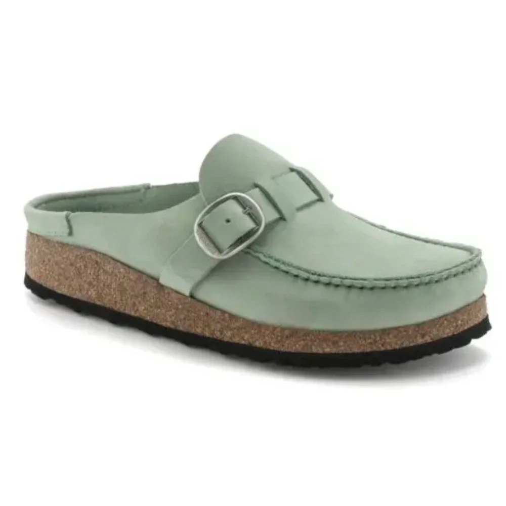 Birkenstock Buckley Matcha‎ Nubuck Leather Moccasin Clogs 1024033 EU42 M9 W11